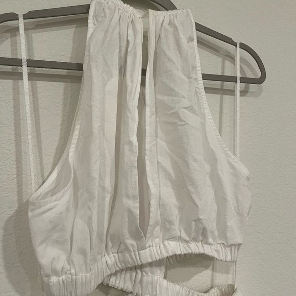 A.L.C. | Elegant Summer Whitney Cut Out Waist Midi Dress in White | Size 10 - Picture 13 of 15